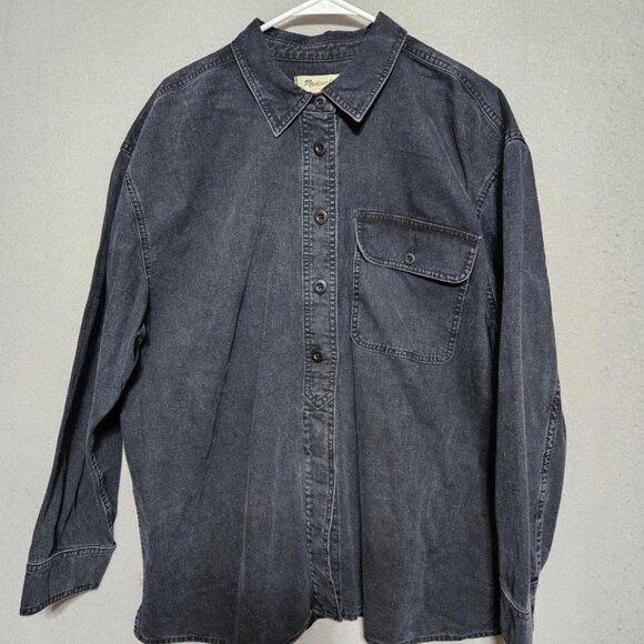 Madewell Drakefield Dark Wash Denim Shirt Shacket Women's Plus Sz XXL - Picture 2 of 9